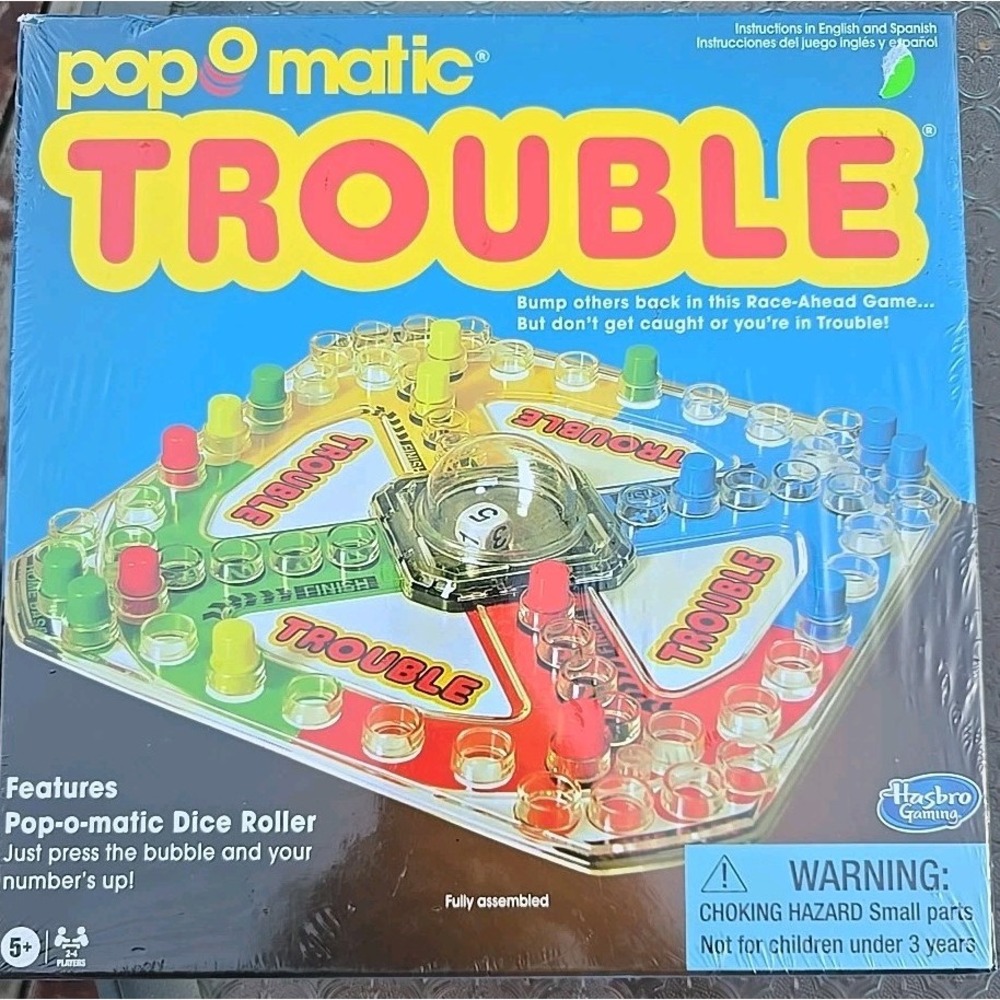 Pop-O-Matic Trouble Board Game - Family Game Night Kids Adults Original Classic